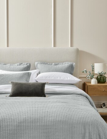 Kate Reed Lara Waffle Duvet Cover Set, Blue product photo