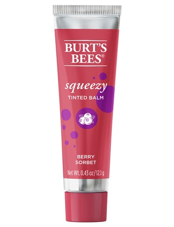 Burts Bees Squeezy Tinted Lip Balm Berry Sorbet, 12.1g product photo