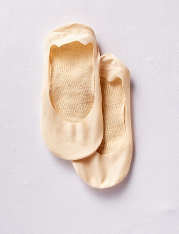 Ambra Lazer Cut Smooth Footlet, Nude, 2-Pack product photo