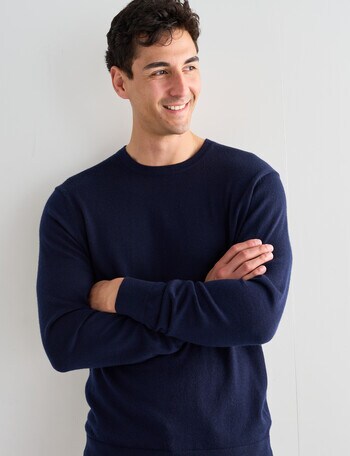 North South Merino Crew Neck Jumper, Navy product photo