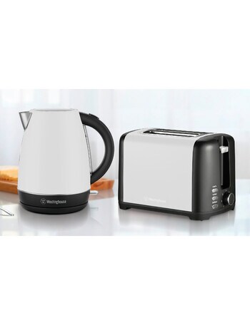 Westinghouse Kettle & Toaster Set, White, WHKTP11W product photo