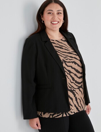 Studio Curve Collection 2-Way Stretch Jacket, Black product photo