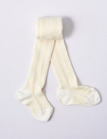 Columbine Merino Cable Tights, Cream product photo