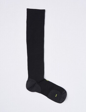 NZ Sock Co. Merino Compression Knee Hi Sock, Black, 4-11 product photo