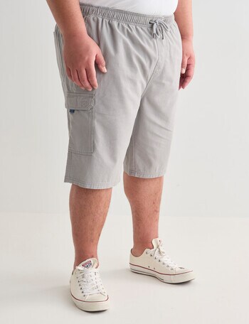 Chisel King Size Elastic Waist Cargo Short, Light Grey product photo