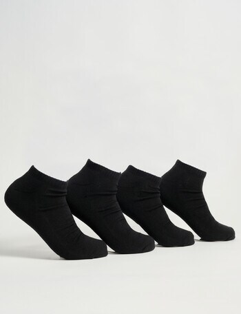 Gym Equipment Sneaker Cushion Foot Sock, 4pack, Black product photo