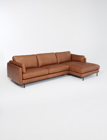 LUCA Furniture Rio Leather 2.5 Seater Sofa with Right Hand Chaise, Toffee product photo