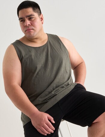 Gasoline King Size Slub Singlet, Khaki product photo