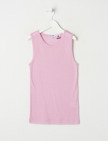 Blue Ink Merino Unisex Singlet, Pink product photo
