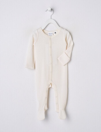 Milly & Milo Merino Rib Sleepsuit, Vanila product photo