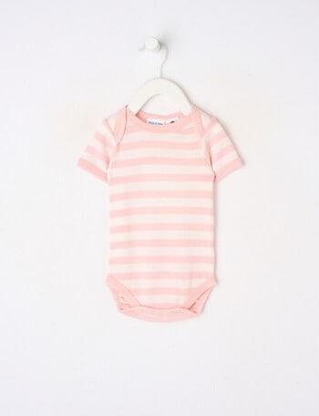 Milly & Milo Striped Short-Sleeve Bodysuit, Ballet Slipper product photo