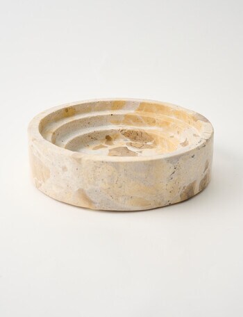 M&Co Terra Marble Stepped Bowl, Beige product photo