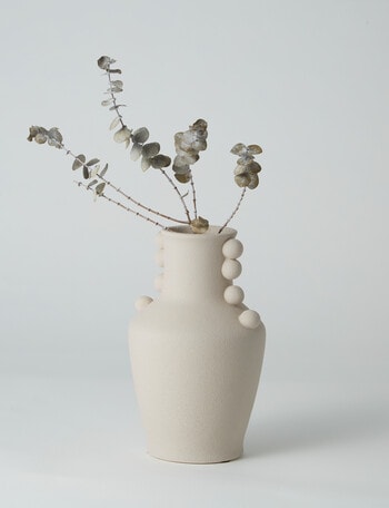 M&Co Lola Vase, 20cm, Stone product photo