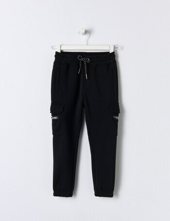 Mac & Ellie Cargo Trackpant, Black product photo