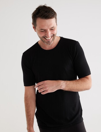 Superfit Merino Bamboo Short Sleeve Crew Tee, Black product photo