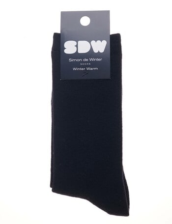 Simon De Winter Winter Warm Crew Socks, Black product photo