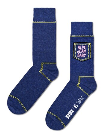 Happy Socks Jean Baby Socks, Denim Blue product photo