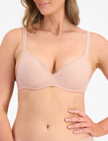 Berlei Barely There Lace Tshirt Bra, Nude Lace, B-E product photo
