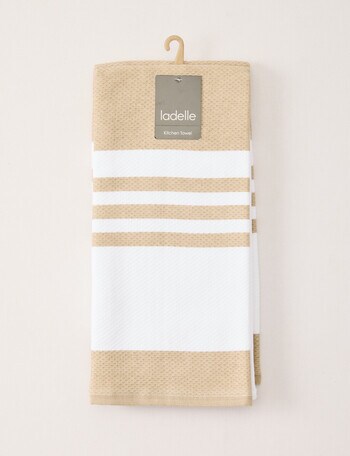 Ladelle Lennox Tea Towel, 2-Pack, Stone product photo