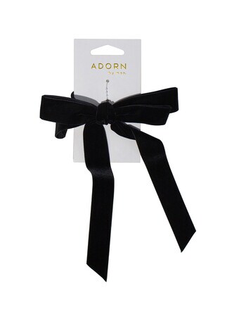 Adorn by Mae Elastic Velvet Bow, Black product photo