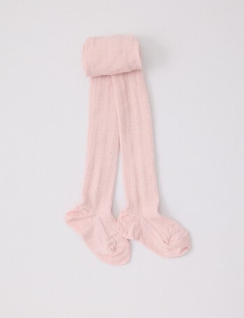 Columbine Liner Cable Merino Tights, Powder product photo