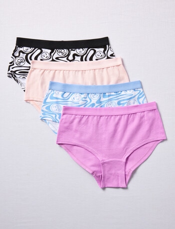 Blue Ink Boyleg Brief, 4-Pack, Marble Smiley, 4-16 product photo