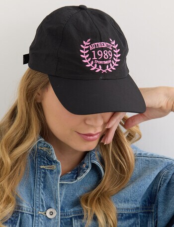 Zest Embroidered Varsity Cap, Black product photo