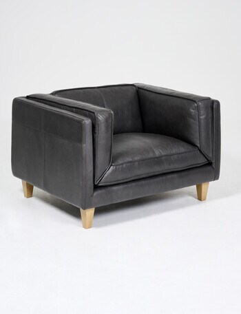 LUCA Furniture Berlin Leather Chair, Carbon Grey product photo