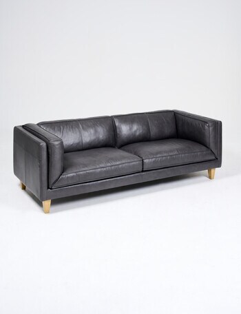 LUCA Furniture Berlin Leather 3 Seater Sofa, Carbon Grey product photo