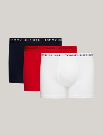 Tommy Hilfiger Core Trunk, 3-Pack, White, Dessert Sky & Primary Red product photo