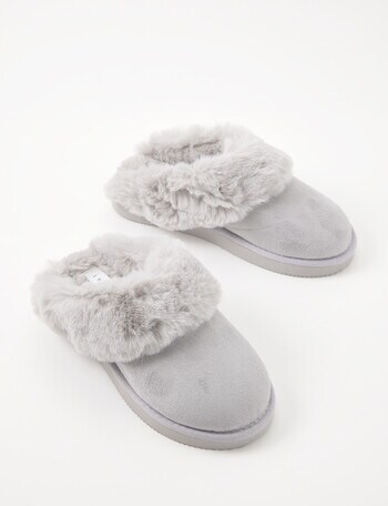 Lyric Lola Faux Suede Scuffs, Grey product photo