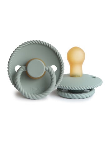 FRIGG Rope Latex Pacifier, Sage, 2-Pack, 6-18m product photo