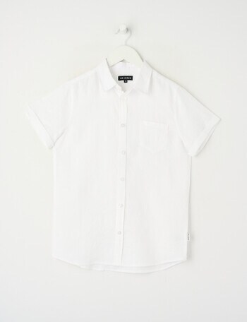 No Issue Short Sleeve Linen Shirt, White product photo