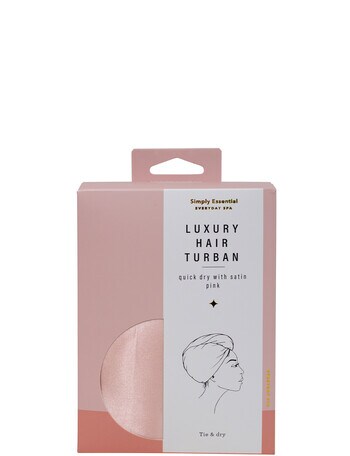 Simply Essential Quick-Dry Satin Hair Turban, Pink product photo