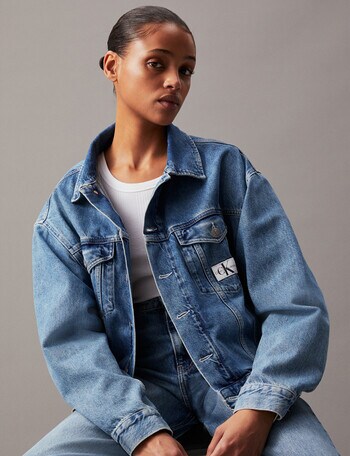 Calvin Klein Boxy Denim Jacket, Light Blue product photo