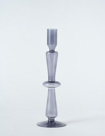 Home Fusion Glass Candle Stick Holder, Charcoal product photo