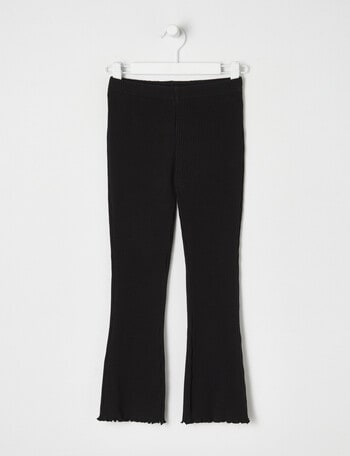 Mac & Ellie Rib Flare Legging, Black product photo
