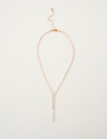 Harlow Crystal Cubic Zirconias Y-Shape Necklace, Imitation Gold product photo