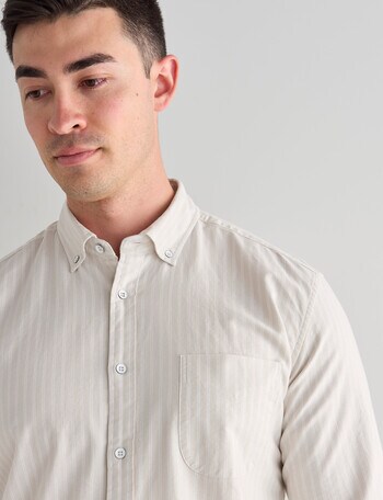 L+L Double Stripe Oxford Shirt, Natural product photo