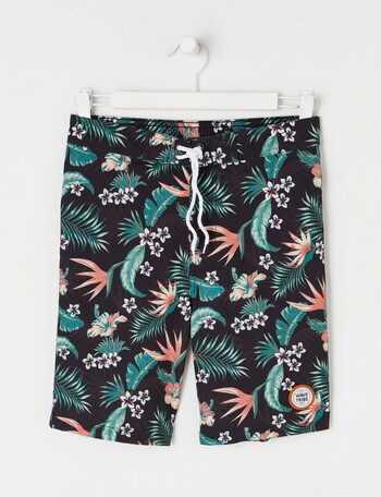 Wavetribe Tropical Board Short, Black product photo