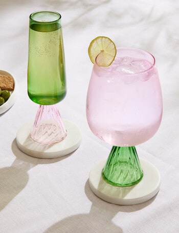 CinCin Mala Wine Glass, Pink & Green product photo