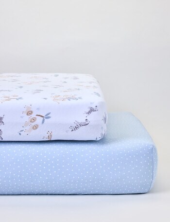 Living Textiles Watercolour Safari Cot Fitx2 Sheet Set product photo