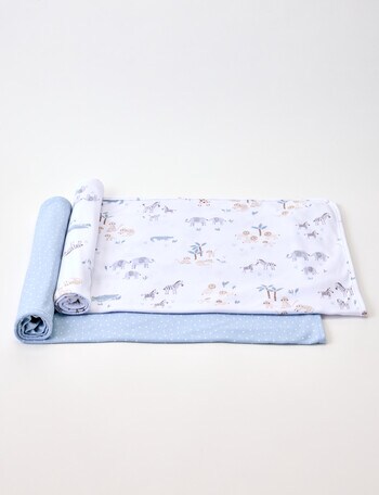Living Textiles Watercolour Safari Jersey Wrap, 2-Pack product photo