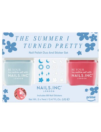 Nails Inc The Summer I Turned Pretty Trending Nail Polish Duo and Sticker Set product photo