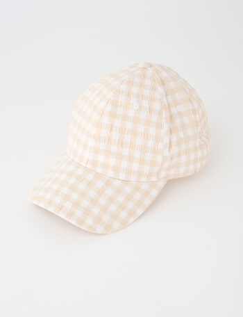 Zest Gingham Cap, Light Beige product photo
