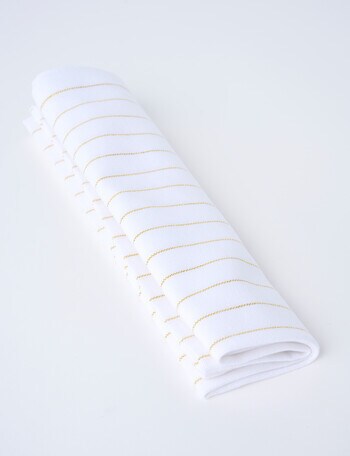 Amy Piper Halcyon Napkin, Set of 4, Bone & Gold product photo