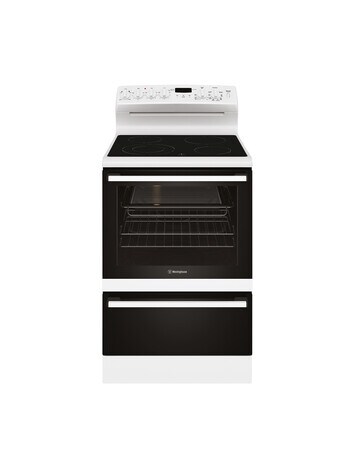 Westinghouse Electric Freestanding Oven with Ceramic Cooktop 60cm, White, WLE645WCB product photo