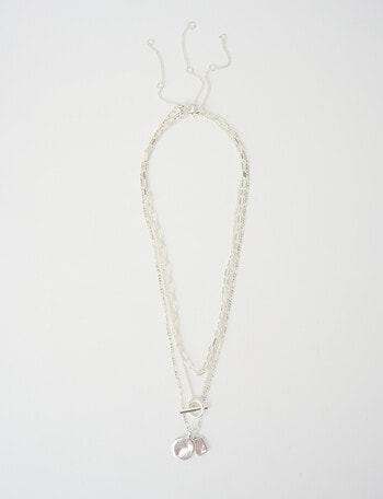 Whistle Accessories Multi Chain Necklace, Silver Tone product photo