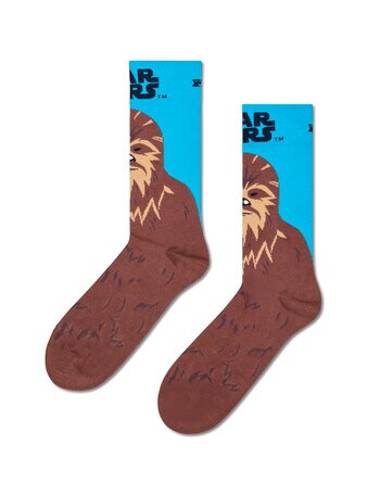 Licensed Happy Socks Star Wars Chewbacca Socks, Brown & Light Blue product photo