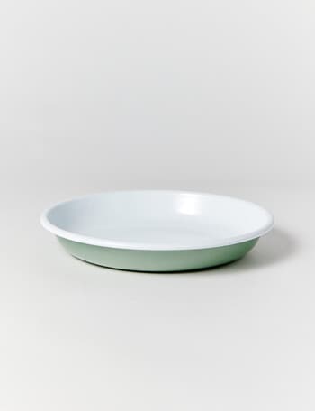 Falcon Enamelware Retreat Plate, 24cm, Green Combo product photo